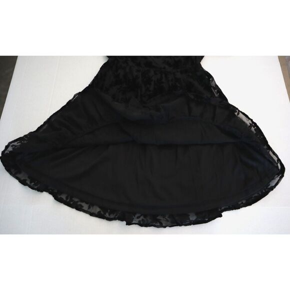 Lulus Women's Sz Small Romantic Instinct Black Burnout Velvet Mini Dress - Picture 10 of 12